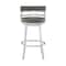 Armen Living Titana 30" Bar Height Swivel Gray Faux Leather and Brushed Stainless Steel Bar Stool 840254335066 - alternate 7